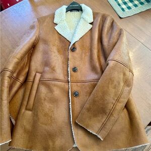 Paisley & Gray Brown Shearling Pea Coat